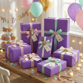 パープル王室のラッピング紙はっきりした無地のカラー贈り物 ラッピングペーパーシート