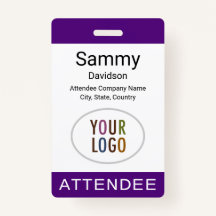 パープル王室の出席者バッジのロゴクリップラニヤードリール