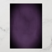 パープル王室の金ゴールドクラウンフローラキンセアニェラ 箔招待状 (裏面)