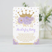 パープル王室の金ゴールドクラウンプリンセスブックスベビー エンクロージャーカード (スタンド正面)