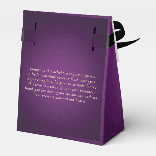 パープル王室の金ゴールドストリングラ結婚イトの皆様 フェイバーボックス (裏面サイド)