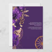 パープル王室の金ゴールドバラエレガントシャルロキンセアニェラ 招待状 (裏面)