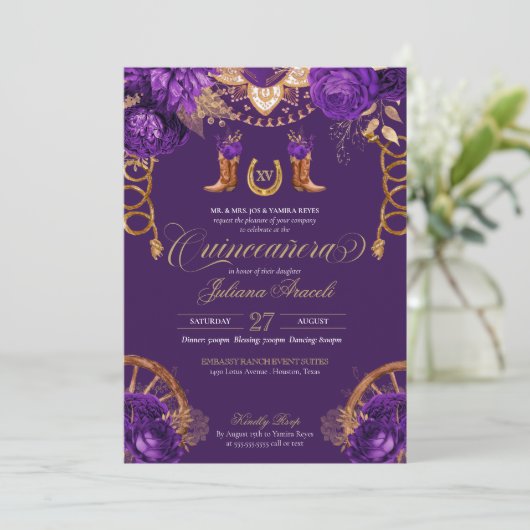 パープル王室の金ゴールドバラカントリー西キンセアニェラ 招待状 (スタンド正面)