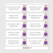 パープル王室の金ゴールドフローラ結婚のゲストアドレス シール (シート)