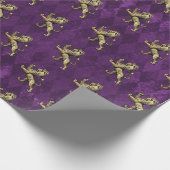 パープル王室の金ゴールドライオンラッピング紙 ラッピングペーパー (角)