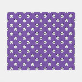 パープル王室の – ミニマリストのパンダ模様 フリースブランケット (正面(横))