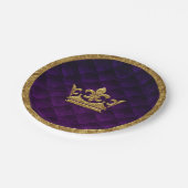 パープル王室の&金ゴールドクラウンエレガントストーリ王室のブック ペーパープレート (アングル)