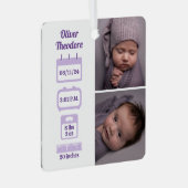 パープル生まれたばかりの誕生の状態 メタルオーナメント (正面右)