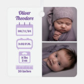 パープル生まれたばかりの誕生の状態 メタルオーナメント (正面)