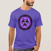 パープル生物学的災害［有害物質］警告標識 Tシャツ (正面)
