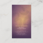 パープル白熱［赤熱］光を放つロータスとOMシンボルヨガインストラクター 名刺 (裏面)