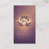 パープル白熱［赤熱］光を放つロータスとOMシンボルヨガインストラクター 名刺 (正面)