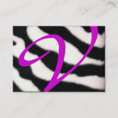 パープル白黒ゼブラファーモノグラム、アメジスト 名刺 (裏面)