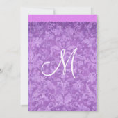 パープル白黒ダマスクウェディングバー002 招待状 (裏面)