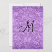 パープル白黒ダマスクウエディング招待状 招待状 (裏面)