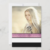 パープル白黒sweet sixteen誕生日パーティー 招待状 (裏面)