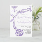パープル看護学校卒業式パーティー 招待状 (スタンド正面)