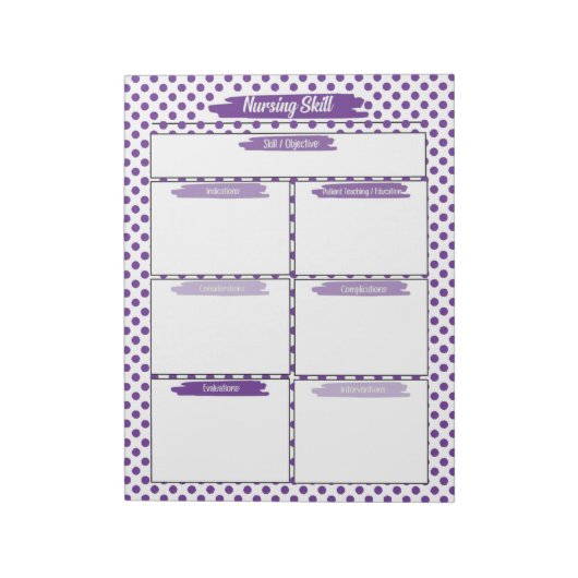 パープル看護学生スキルテンプレート ノートパッド (回転)
