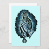 パープル祈りの言葉賛美ヴァージンマリー招待状 招待状 (正面/裏面)