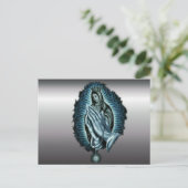 パープル祈りの言葉賛美ヴァージン ポストカード (スタンド正面)