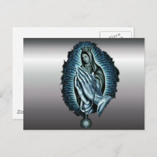 パープル祈りの言葉賛美ヴァージン ポストカード (正面/裏面)