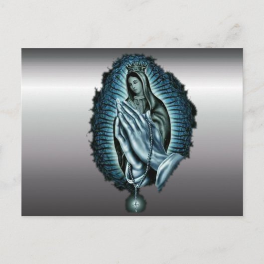 パープル祈りの言葉賛美ヴァージン ポストカード (正面)