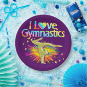 パープル私は体操の紫色のプレートが大好き ペーパープレート (パーティー)