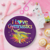 パープル私は体操の紫色のプレートが大好き ペーパープレート (パーティー)