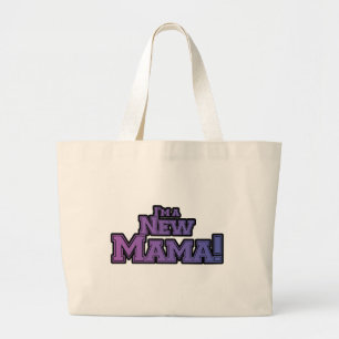 パープル私は新しいママTシャツとギフト ラージトートバッグ