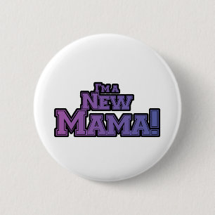 パープル私は新しいママTシャツとギフト 缶バッジ