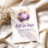 パープル秋インラブカボチャ赤ちゃんシャワー 招待状