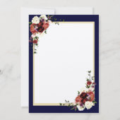 パープル秋フラワーズテラコッタクリームバーガンディ 招待状 (裏面)