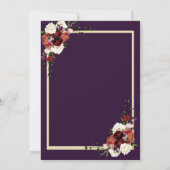 パープル秋フラワーズテラコッタクリームブルゴーニュInv 招待状 (裏面)