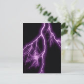 パープル稲妻イラストレーション ポストカード (スタンド正面)