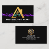 パープル稲妻金ゴールドバルブホーム電気技師 名刺 (正面/裏面)