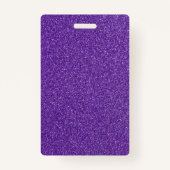 パープル空白のグリッターDIYテンプレートカスタム文字 バッジ (裏面)