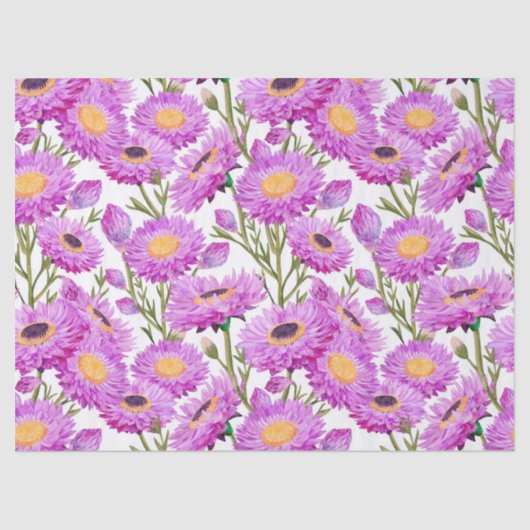 パープル紙デイジーフローラ開花 薄葉紙 (正面)
