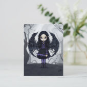 「パープル紙ハート」はがき ポストカード (スタンド正面)