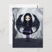 「パープル紙ハート」はがき ポストカード (正面/裏面)