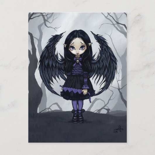 「パープル紙ハート」はがき ポストカード (正面)