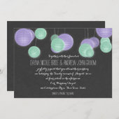 パープル紙ランタン結婚ズ 招待状 (正面/裏面)