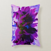 パープル素晴らしとブラックサボテンのダリア アクセントクッション (正面(垂直))