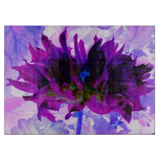 パープル素晴らしとブラックサボテンのダリア カッティングボード (正面)
