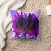 パープル素晴らしとブラックサボテンのダリア クッション (ブランケット)