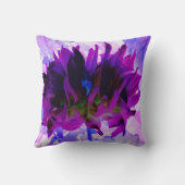 パープル素晴らしとブラックサボテンのダリア クッション (裏面)