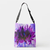パープル素晴らしとブラックサボテンのダリア クロスボディバッグ (裏面)