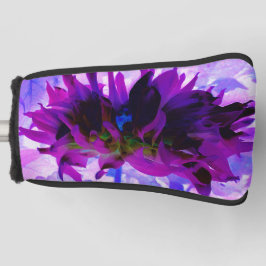 パープル素晴らしとブラックサボテンのダリア ゴルフヘッドカバー