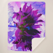パープル素晴らしとブラックサボテンのダリア シェルパブランケット (正面)