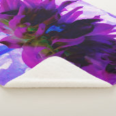 パープル素晴らしとブラックサボテンのダリア シェルパブランケット (3/4)