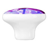 パープル素晴らしとブラックサボテンのダリア セラミックノブ (側面)